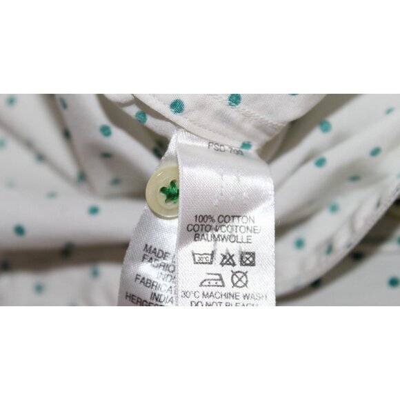 PS Paul Smith Green Polka Dot Short Sleeve Button-Up Shirt Mens Small - Picture 6 of 7